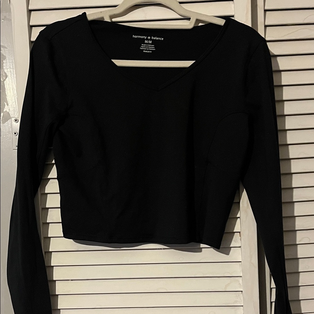 Harmony & Balance Women's Black Long Sleeve Top